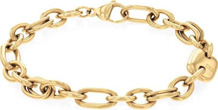 Tommy Hilfiger Bracciale a catena con maglie a contrasto (17.50 cm, Acciaio inossidabile)
