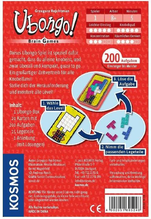 Actual product image Kosmos Ubongo Brain Games (German)