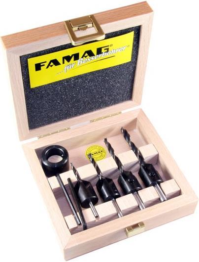 Immagine prodotto Famag Set di punte e svasatori in cassa di legno (3 mm, 4 mm, 5 mm, 6 mm)