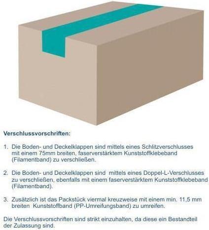 Produktbild Transpak Gefahrgutkarton 4-fach Zulassung 2-wellig Masse 390x390x430mm Inhalt 65l (10 x)