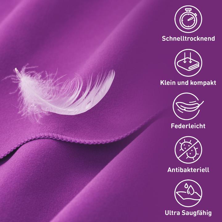 Immagine prodotto Fit-Flip Fitnesshandtuch Mikrofaser mit Reissverschlusstasche 130x48cm (130 x 48 cm)