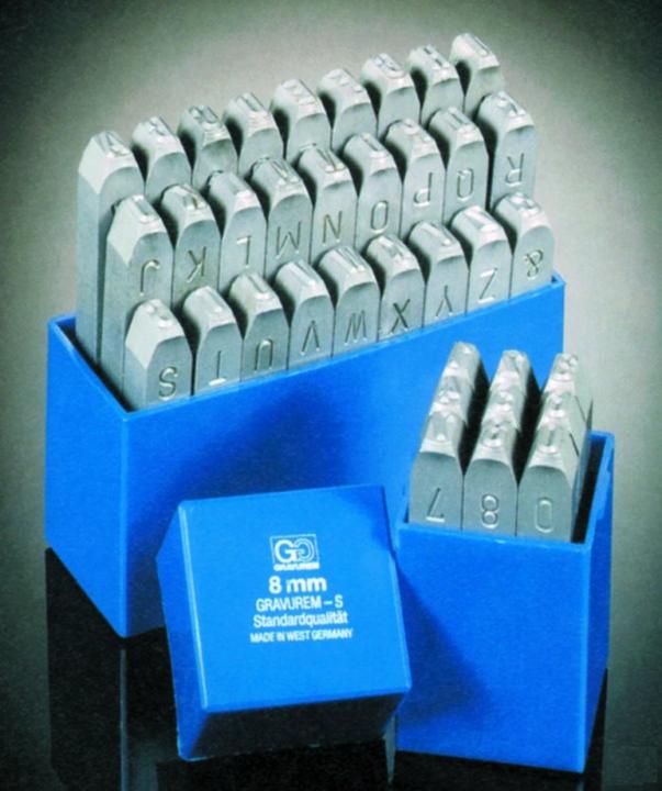 Produktbild BETA GRAVUREM-S Standard Schlagzahlen, Schlagstempel, Prägestempel, Einschlagzahlen - Zahlen 0-9 / 8mm (Schlösser & Anhänger)