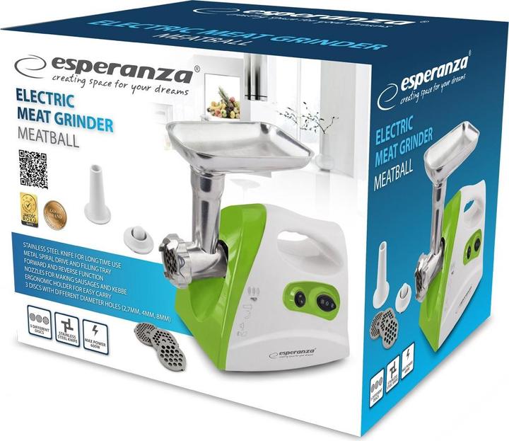 Image du produit Esperanza Shaver for grinding meat Meatball EKM012G (600W, green color, white)