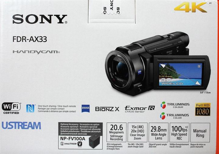 Produktbild Sony Fdr Ax33 (8.29 Mpx, 25p, 10 x)