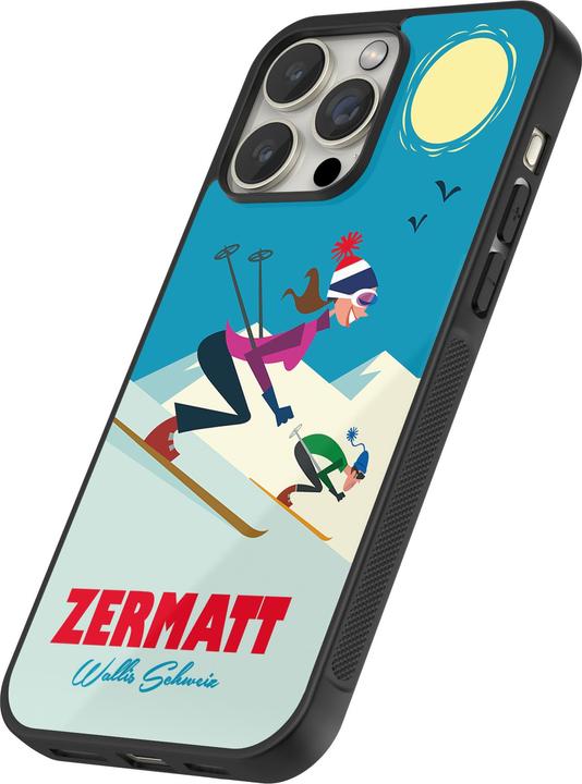 Actual product image PhoneLook Coque Silicone rigide noir Zermatt Ski Downhill (Apple iPhone 15 Pro)