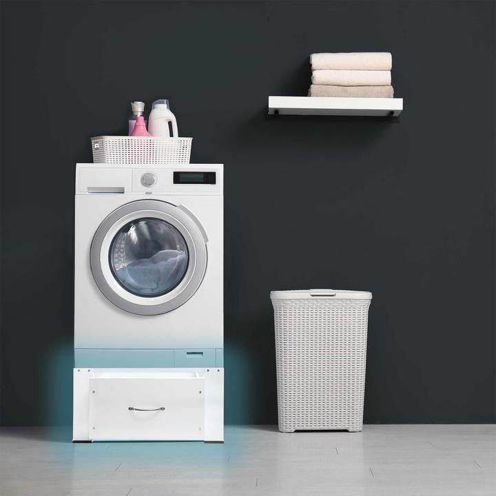 Actual product image Wiltec Underframe for Washing Machine with Pull-out Drawer Base Pedestal for Washer up to 150 kg