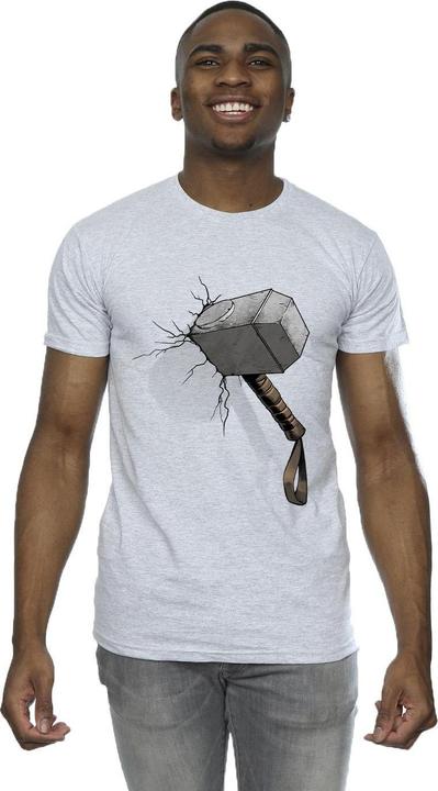 Actual product image Marvel Mens Thor Hammer Crack T-Shirt (S)