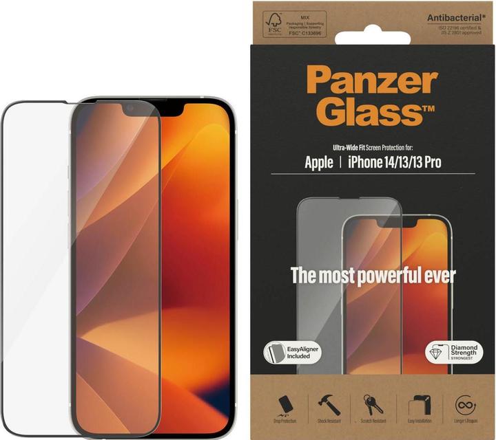PanzerGlass Ultra-Wide Fit (1 Stück, Apple iPhone 14, Apple iPhone 13, Apple iPhone 13 Pro)