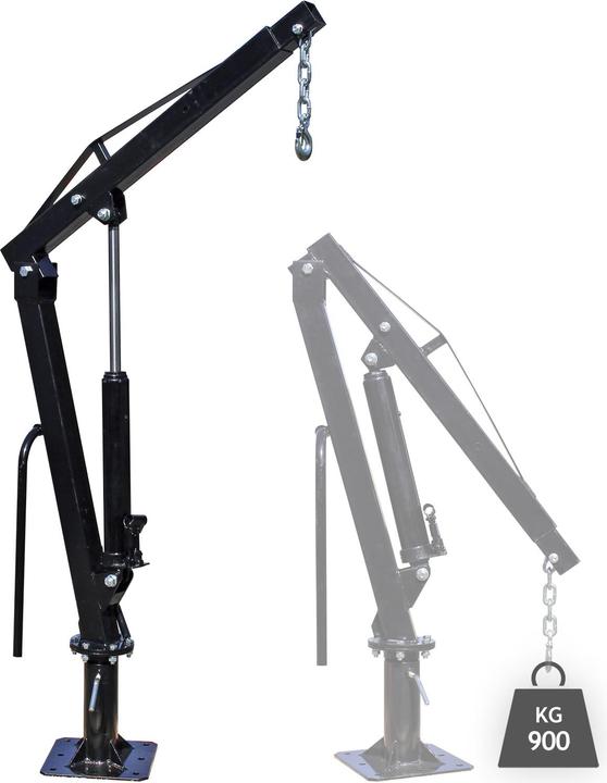 Produktbild Wiltec Pickup Kran Ladekran 1800mm 900kg 360° Drehkranz Werkstatt Bodenmontage