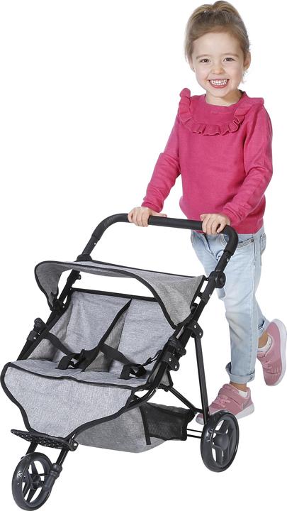 Image du produit Knorrtoys Zwillingspuppenwagen Duo - jeans grey