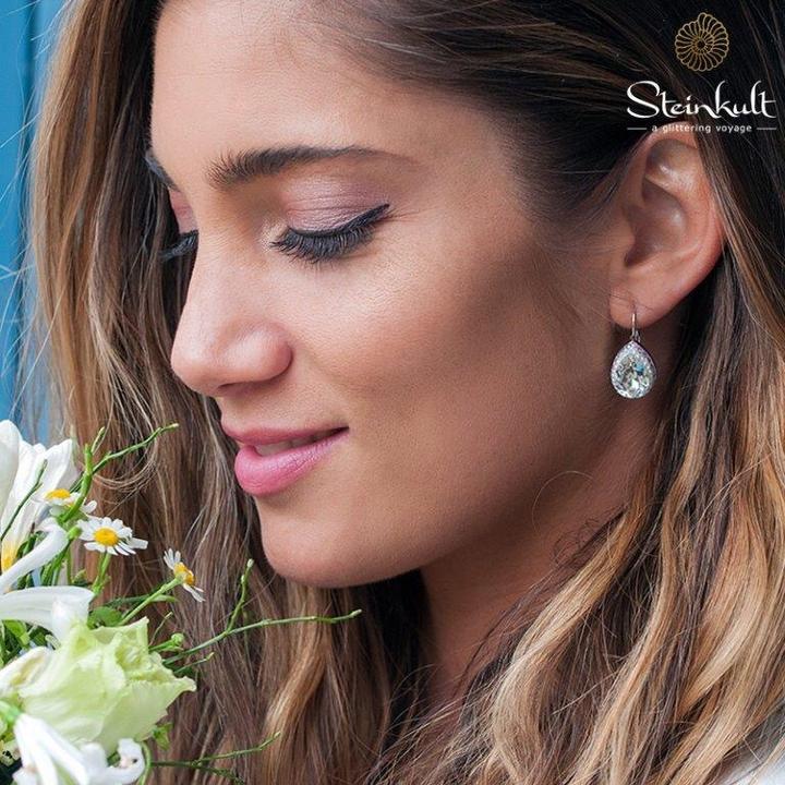 Actual product image Steinkult Earrings with cut crystals "June" (Crystal)