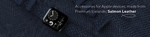 Actual product image Njord Vatn Watch Strap For (45 mm, 44 mm, Vegan Leather, Silicone, Vegan salmon leather)