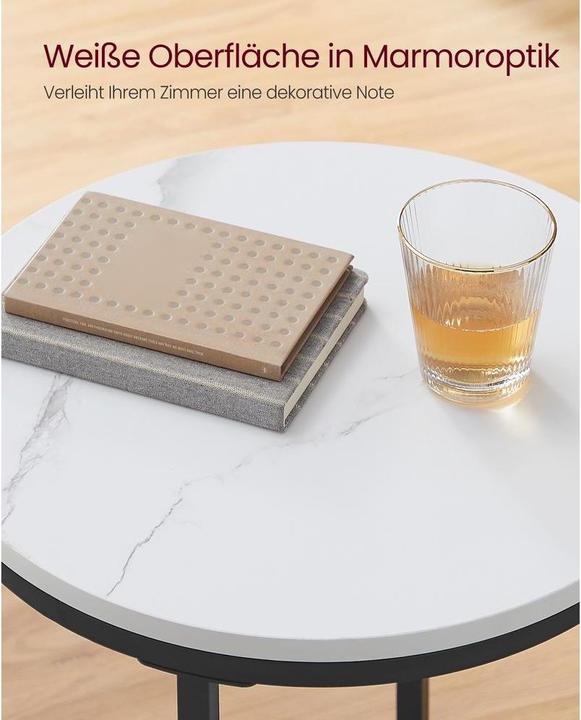 Image du produit Vasagle Table d'appoint en bois blanc 45,0 x 45,0 x 55,0 cm (45 x 45 x 55 cm)