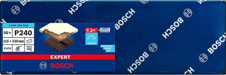 Image du produit Bosch Professional Zubehör EXPERT C470 Papier abrasif à 14 trous pour ponceuses vibrantes, 115 x 230 mm, G 240, 50 pcs. (240)