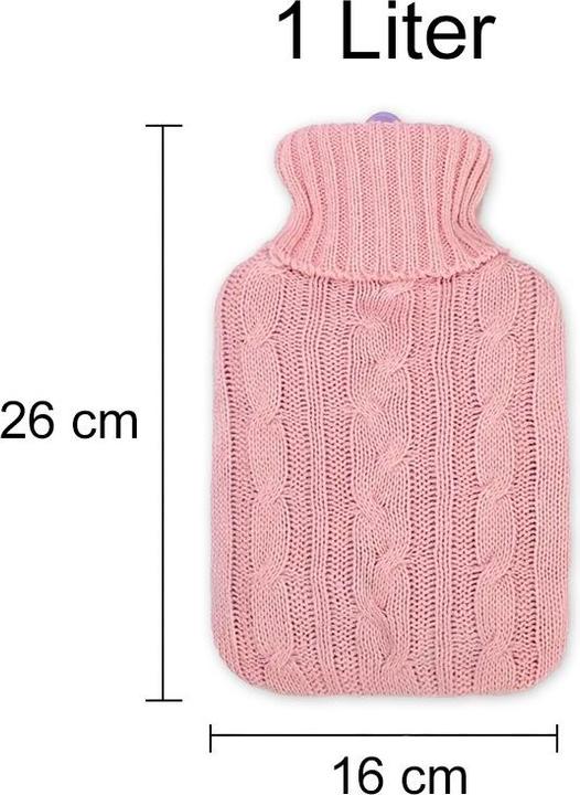 Produktbild ASMI Wärmeflasche, Bettflasche mit Strickbezug, 1 Liter (1 l)
