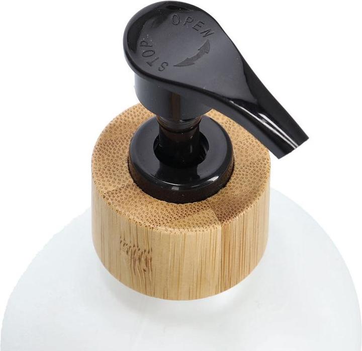 Actual product image Zeller Present Soap dispenser set, 3-piece, glass/bamboo
