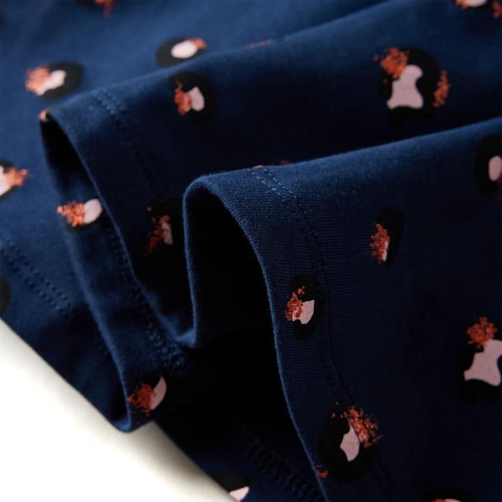 Image du produit VidaXL Robe enfant manches longues bleu marine 128,Matériau : 95 (128)