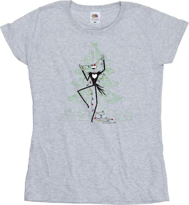 Actual product image Disney Womens/Ladies The Nightmare Before Christmas Tree Green Cotton T-Shirt (L)