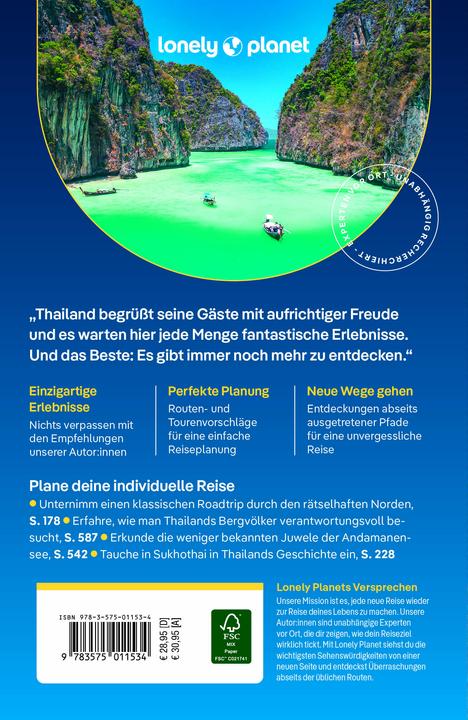 Produktbild Reiseführer Thailand (Deutsch, Michael Kohn, Barbara Woolsey, Tharik Hussain, Anirban Mahapatra, Ashley Harrell, Tim Bewer, Paul Harding, Daniel McCrohan, David Eimer, Olivia Pozzan, 2024)