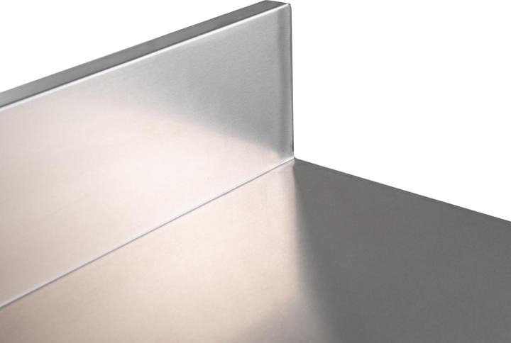 Image du produit Gastro Hero Table de travail en acier inoxydable Basic avec fond de base et rebord (120 cm, 70 cm)