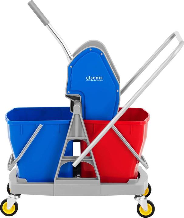 Produktbild Ulsonix Putzwagen mit Presse Mop Eimer Wischer Reinigungswagen Halter Hotel 2 Eimer 36 L