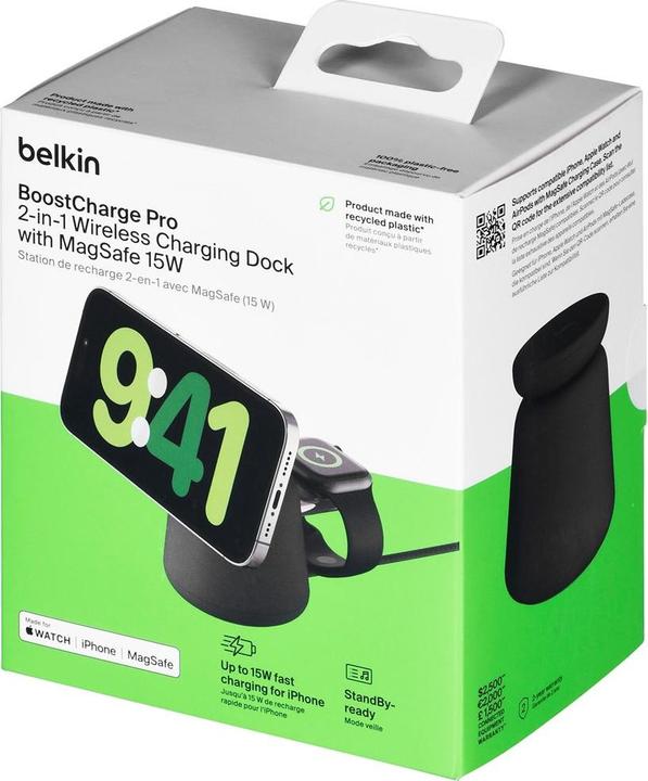Produktbild Belkin BoostCharge Pro 2-in-1 MagSafe Ladestation (15 W)