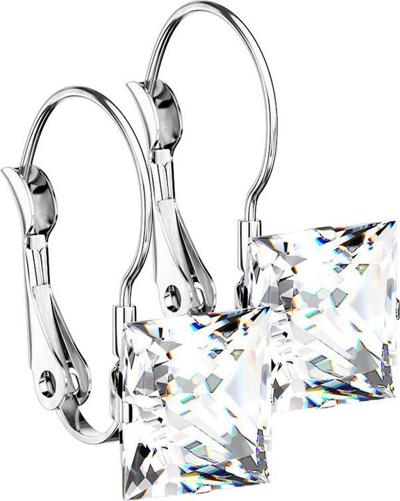 Produktbild Star Piercing Ohrring silber mit Quadratischem Kristall silber (ohne Messing, Chirurgenstahl 316L)
