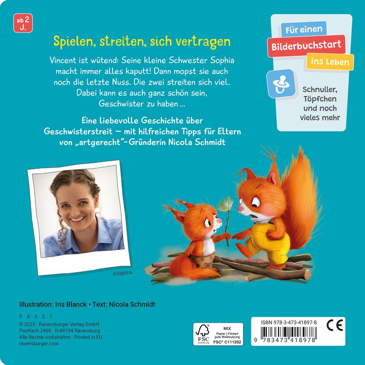 Actual product image Ravensburger My species-appropriate sibling book: Me first! No, me! - Read-aloud story by Nicola Schmidt for (German)