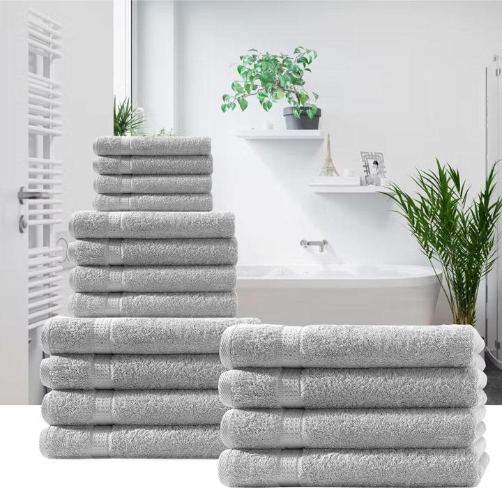 Produktbild Casativo 4er-Set Handtücher silber (50 x 100 cm)