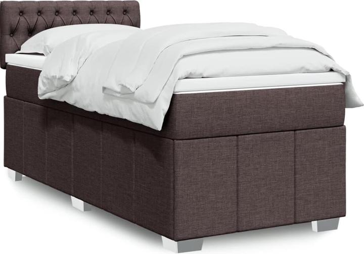 Actual product image VidaXL Box spring bed Upholstered bed Bed with mattress dark brown 90x200cm fabric (90 x 200 cm)