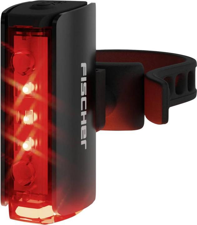 Produktbild Fischer Fahrrad-LED-Akku-Rücklicht PLUS TWIN STOP aus Aluminium, mit Bodenbeleuchtung, Abschaltautomatik