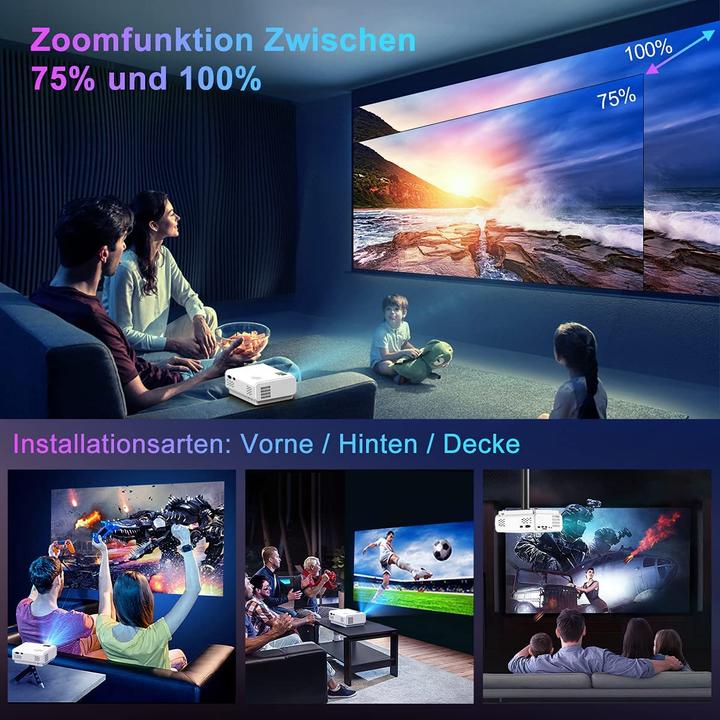 Actual product image Toptro Mini projector (Full HD, 3800 lm)