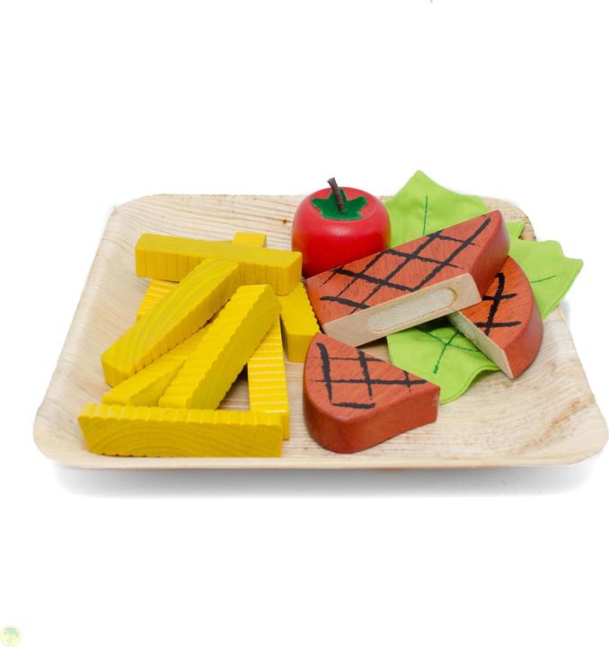 Actual product image Activity Board Steak with chips, wooden toys