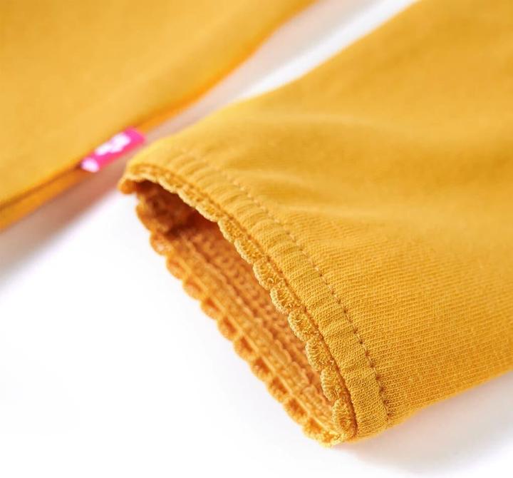Image du produit VidaXL Chemise à manches longues pour enfants Ocre foncé 140,Matériau : 95 (140)