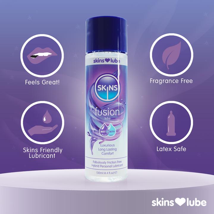 Actual product image Skins Fusion Hybrid Silicone and Water Based Lubricant 4.4 fl oz (130ml) (130 ml)