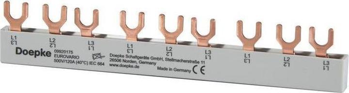Actual product image Doepke Busbar 3ph. EV-SG3.9.120 Fork shoe 120A,9 TE EV-SG3.9.120