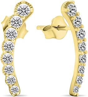 Actual product image Brilio Silver - Long gold-plated earrings with zircons EA468Y