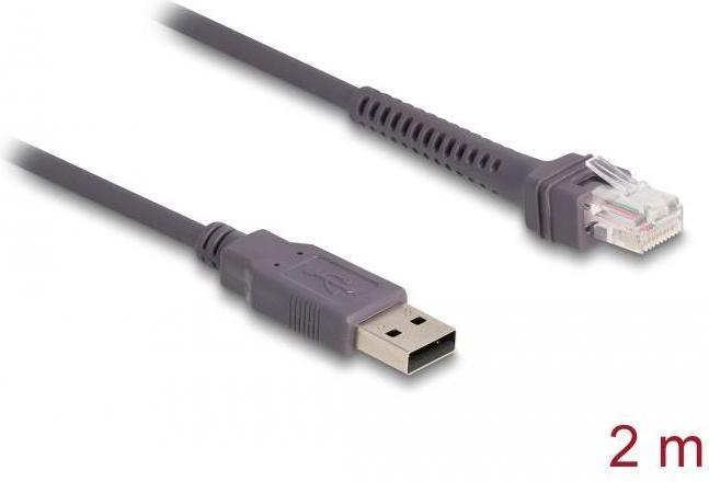 Produktbild Delock RJ50 zu USB 2.0 Typ-A Barcodescanner Kabel 2 m