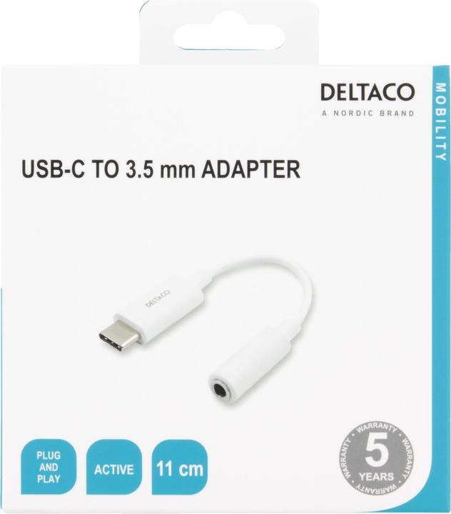 Produktbild Deltaco USBC-1145 mobile phone cable White (0.11 m, USB)