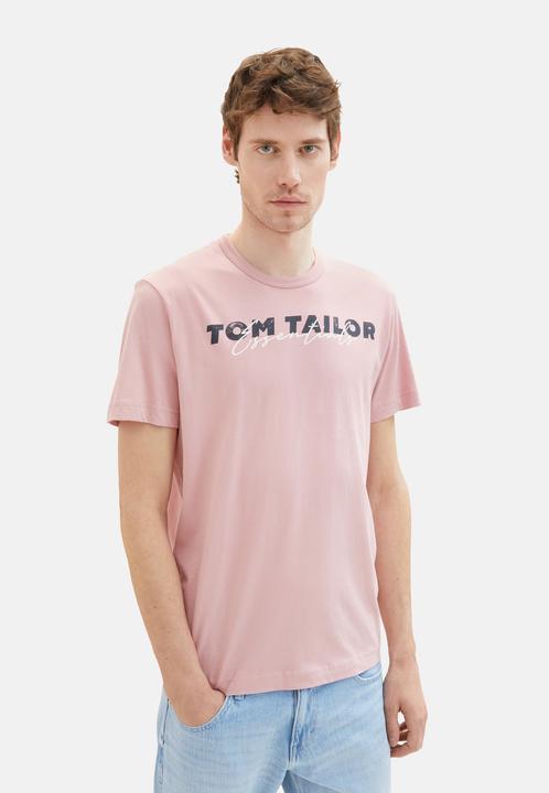 Produktbild Tom Tailor T-Shirt Kurzarmshirt mit Front-Logo-Print (L)
