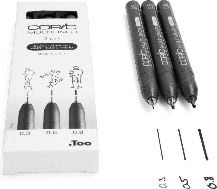 Produktbild Copic Multiliner (Schwarz, 3 x)