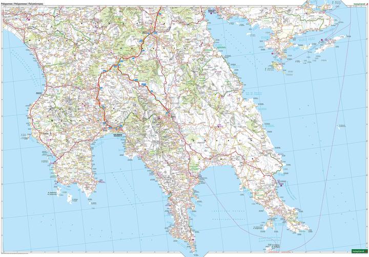 Actual product image Peloponnese, road and leisure map