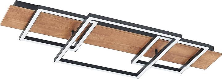 Produktbild Lucande Chariska LED-Deckenlampe Holz schwarz 95cm (740 lm)