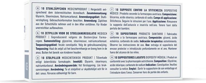 Valori nutrizionali e ingredienti Rösch & Handel Supposte di glicerina da 1 g 10 pz. (10 Pezzo/i)