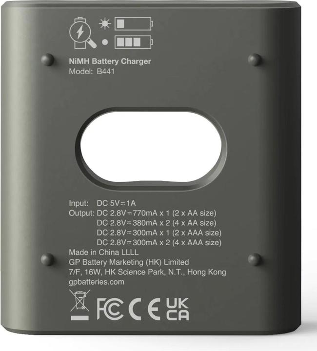 Immagine prodotto GP Batteries Ricaricatore di batterie (1 pz., AAA, AA, 850 mAh, Batteria + Caricabatterie)