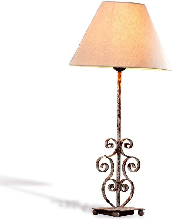 Actual product image Loberon Table lamp Clamart linen/antique brown (E27)