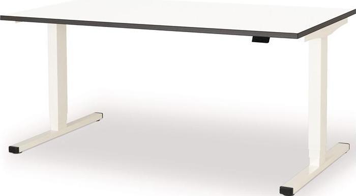 Actual product image Mauser Standing/sitting workstation levero H650-1250xW1600xD800mm signal white, RAL 9003/white electric