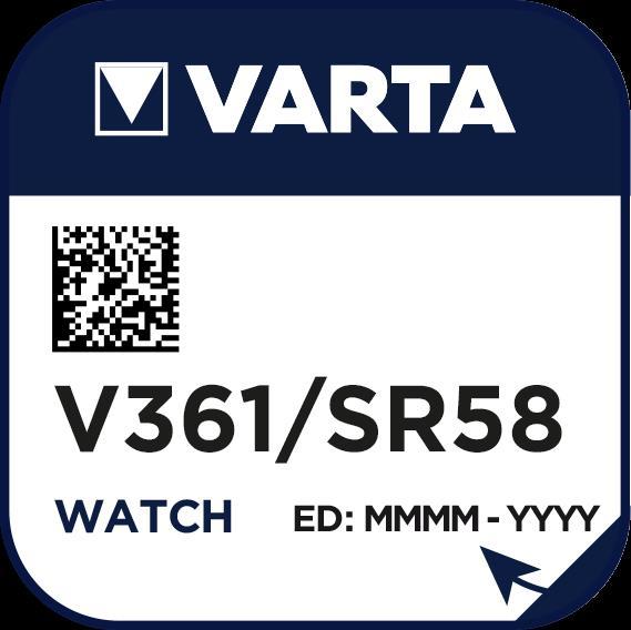 Actual product image Varta Button cell V361, 1.55V, 1 pcs. (10 pcs., SR58, 18 mAh)