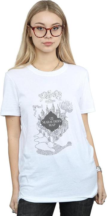 Actual product image Womens/Ladies The Marauder's Map Cotton Boyfriend T-Shirt (L)