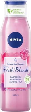 Produktbild NIVEA Fresh Blends Himbeere 300ml Umweltfreundliches Duschgel mit Heidelbeere und Mandelmilch (300 ml)